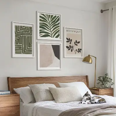 Botanische boho-composities meerluik in lijst