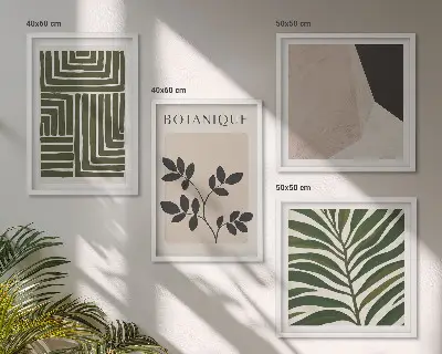 Botanische boho-composities meerluik in lijst