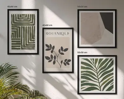 Botanische boho-composities meerluik in lijst