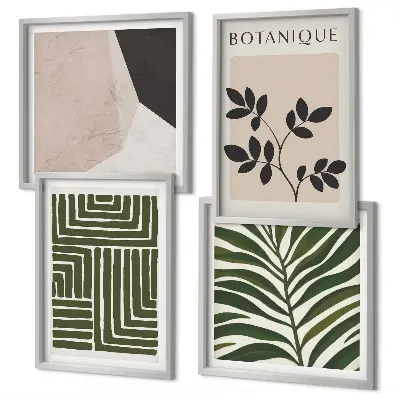 Botanische boho-composities meerluik in lijst