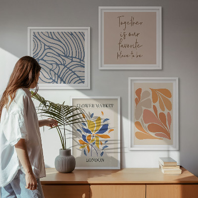 Meerluik in lijst Moderne abstracte bloemen