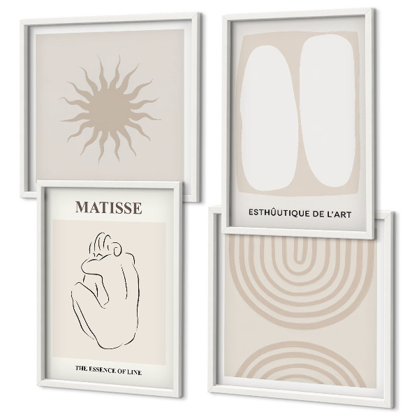 Set van posters met lijst Stijlvolle minimalistische lijnen