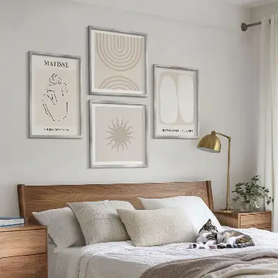 Set posters met lijst stijlvol minimalistisch lijnenspel