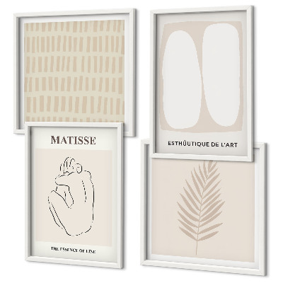 Meerluik in lijst Lijnen vormen beige wit