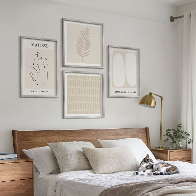 Meerluik in lijst Lijnen vormen beige wit