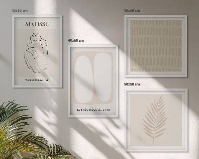 Meerluik in lijst Lijnen vormen beige wit