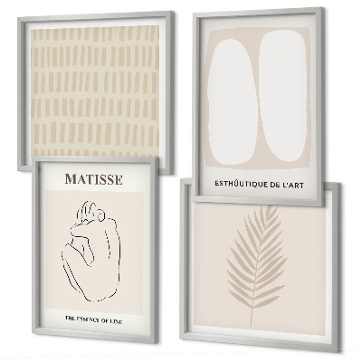 Meerluik in lijst Lijnen vormen beige wit