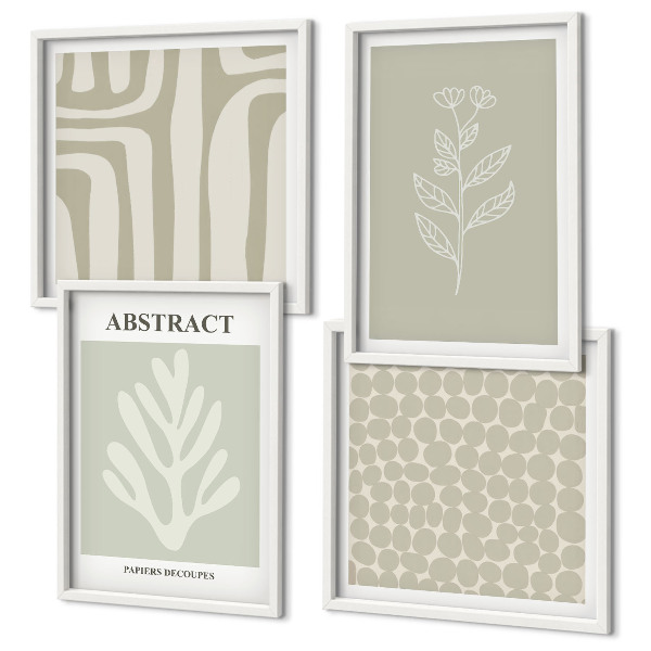 Set van posters met lijst Abstracte plantpatronen