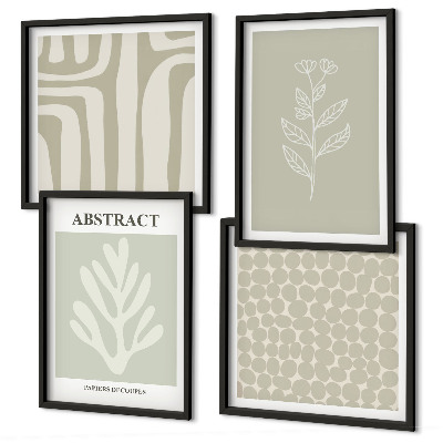 Set van posters met lijst Abstracte plantpatronen
