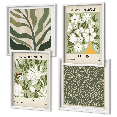 Meerluik in lijst Plantenpatronen boho decoraties