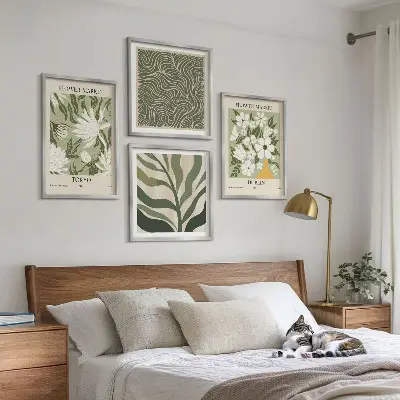 Plantenpatronen boho decoratie meerluik in lijst