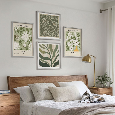 Meerluik in lijst Plantenpatronen boho decoraties