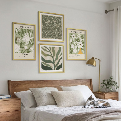 Meerluik in lijst Plantenpatronen boho decoraties