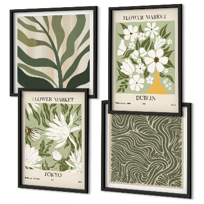 Meerluik in lijst Plantenpatronen boho decoraties
