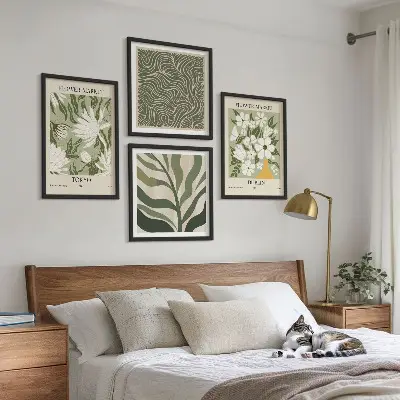 Plantenpatronen boho decoratie meerluik in lijst
