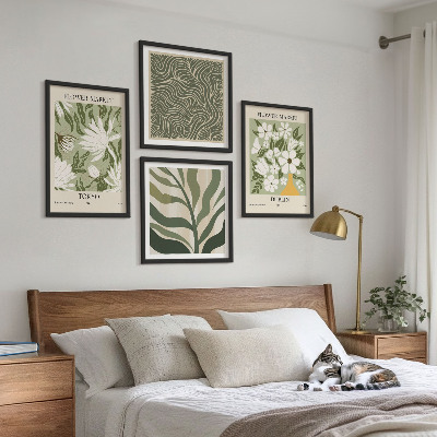 Meerluik in lijst Plantenpatronen boho decoraties