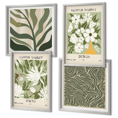 Meerluik in lijst Plantenpatronen boho decoraties