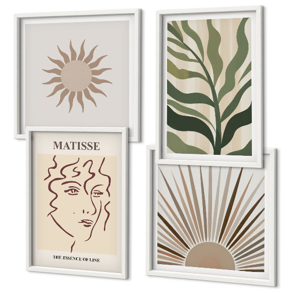 Set van posters met lijst Abstracte plantpatronen