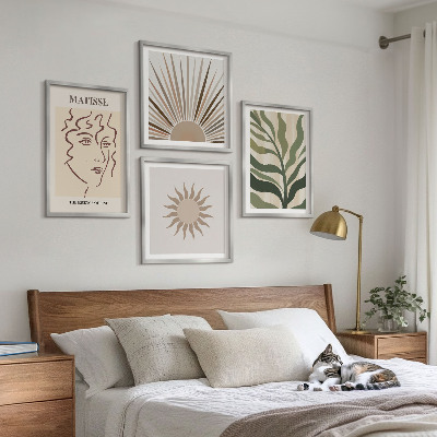 Set van posters met lijst Abstracte plantpatronen
