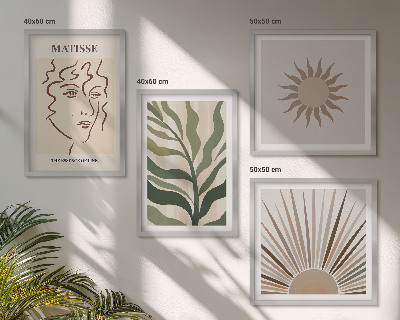 Set van posters met lijst Abstracte plantpatronen