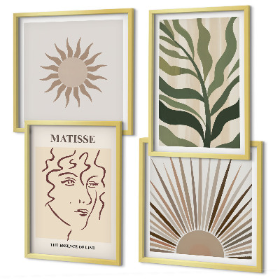 Set van posters met lijst Abstracte plantpatronen