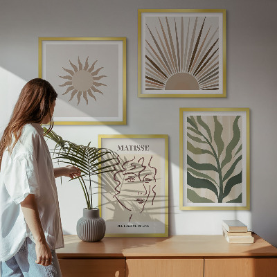 Set van posters met lijst Abstracte plantpatronen