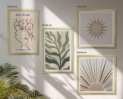 Set van posters met lijst Abstracte plantpatronen