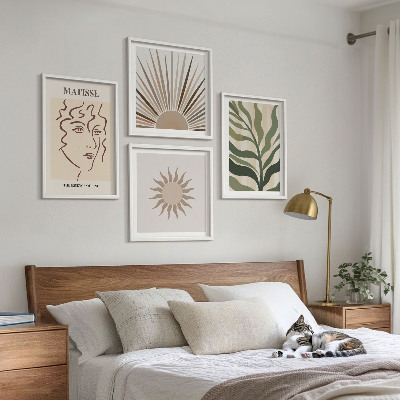 Set van posters met lijst Abstracte plantpatronen