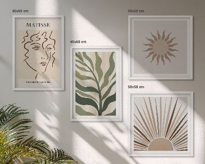 Set van posters met lijst Abstracte plantpatronen