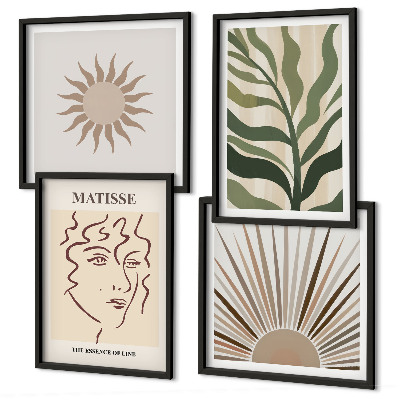Set van posters met lijst Abstracte plantpatronen