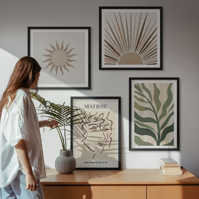 Set van posters met lijst Abstracte plantpatronen