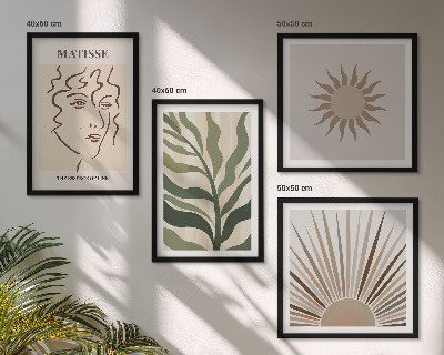 Set van posters met lijst Abstracte plantpatronen