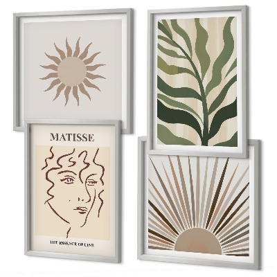 Set van posters met lijst Abstracte plantpatronen