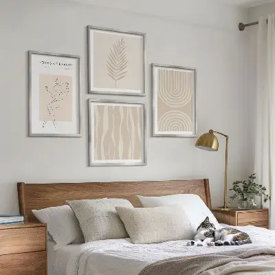 Abstracte boho-posters set inclusief lijst