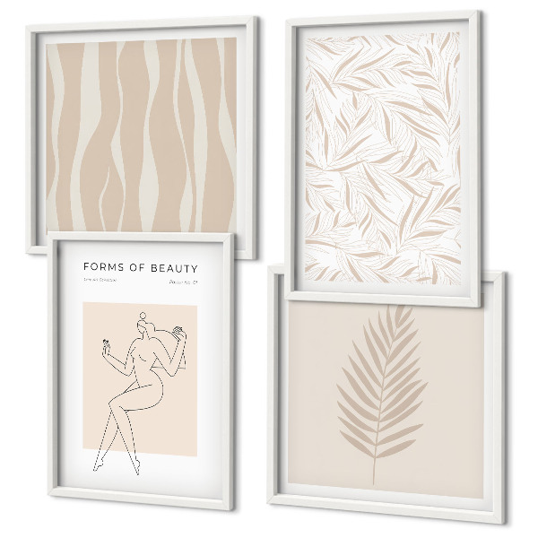 Set van posters met lijst Minimalistische plantmotieven