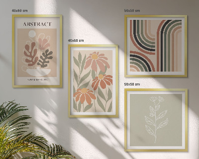 Meerluik in lijst Abstracte pastelkleurige planten