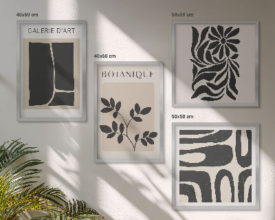 Set van posters met lijst Abstracte plantpatronen