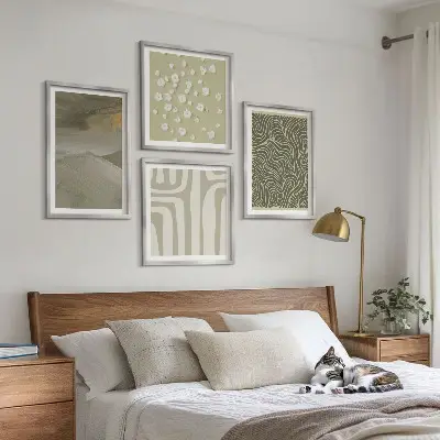 Abstracte boho-patronen set van posters met lijst