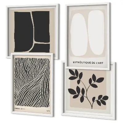 Minimalistische plantenpatronen meerluik in lijst