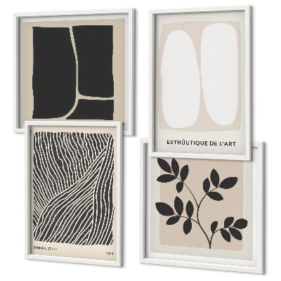 Meerluik in lijst Minimalistische plantenpatronen
