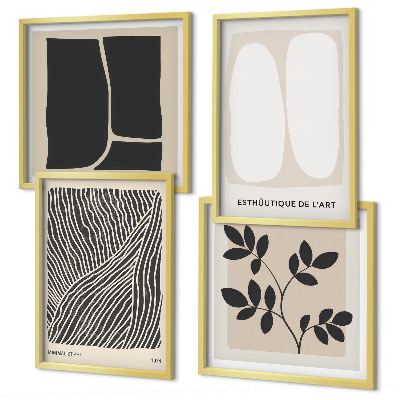 Meerluik in lijst Minimalistische plantenpatronen