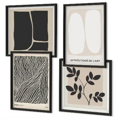 Minimalistische plantenpatronen meerluik in lijst
