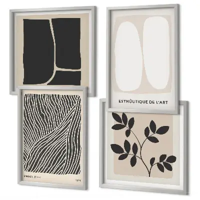 Minimalistische plantenpatronen meerluik in lijst