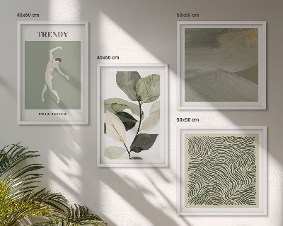 Set van posters met lijst Abstracte plantpatronen