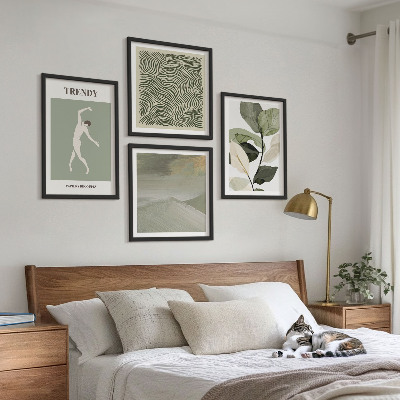 Set van posters met lijst Abstracte plantpatronen