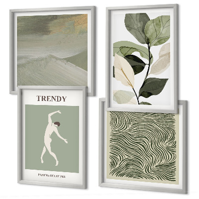 Set van posters met lijst Abstracte plantpatronen