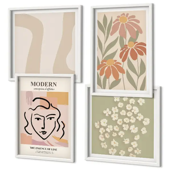 Moderne abstracte vrouw meerluik in lijst
