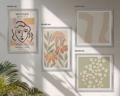 Moderne abstracte vrouw meerluik in lijst