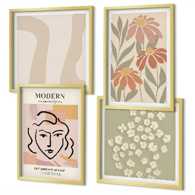 Moderne abstracte vrouw meerluik in lijst