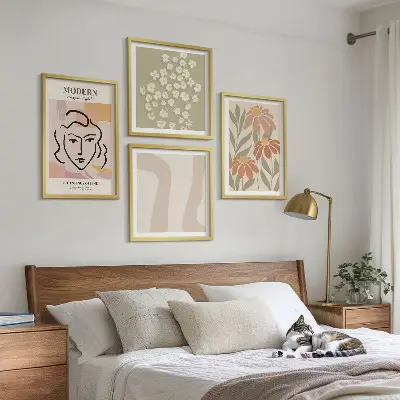 Moderne abstracte vrouw meerluik in lijst
